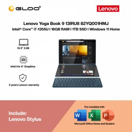 [Pre-order] Lenovo Yoga Book 9 13IRU8 82YQ001HMJ Laptop (i7-1355U,16GB,1TB SSD,Intel Iris Xe,H&S,13.3"2.8K-T,W11H,Teal) [ETA:3-5 working days]