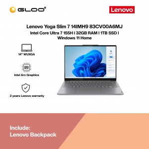 Lenovo Yoga Slim 7 14IMH9 83CV00A6MJ Laptop (Intel Core Ultra 7-155H | 14" WUXGA | 32GB RAM | 1TB SSD | Integrated Intel Arc Graphics | Windows 11 Home | Office Home & Student+M365)