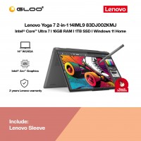 [Pre-order] Lenovo Yoga 7 2-in-1 14IML9 83DJ002KMJ Laptop (CU7-155H,16GB,1TB SSD,Intel Arc Graphics,H&S,14” WUXGA T,W11H,Grey,2Y) [ETA:3-5 working days]