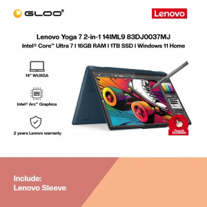 [Pre-order] Lenovo Yoga 7 2-in-1 14IML9 83DJ0037MJ Laptop (CU7-155H,16GB,1TB SSD,Intel Arc Graphics,H&S,14"WUXGA-T,W11H,Tidal Teal,2Y) [ETA:3-5 working days]