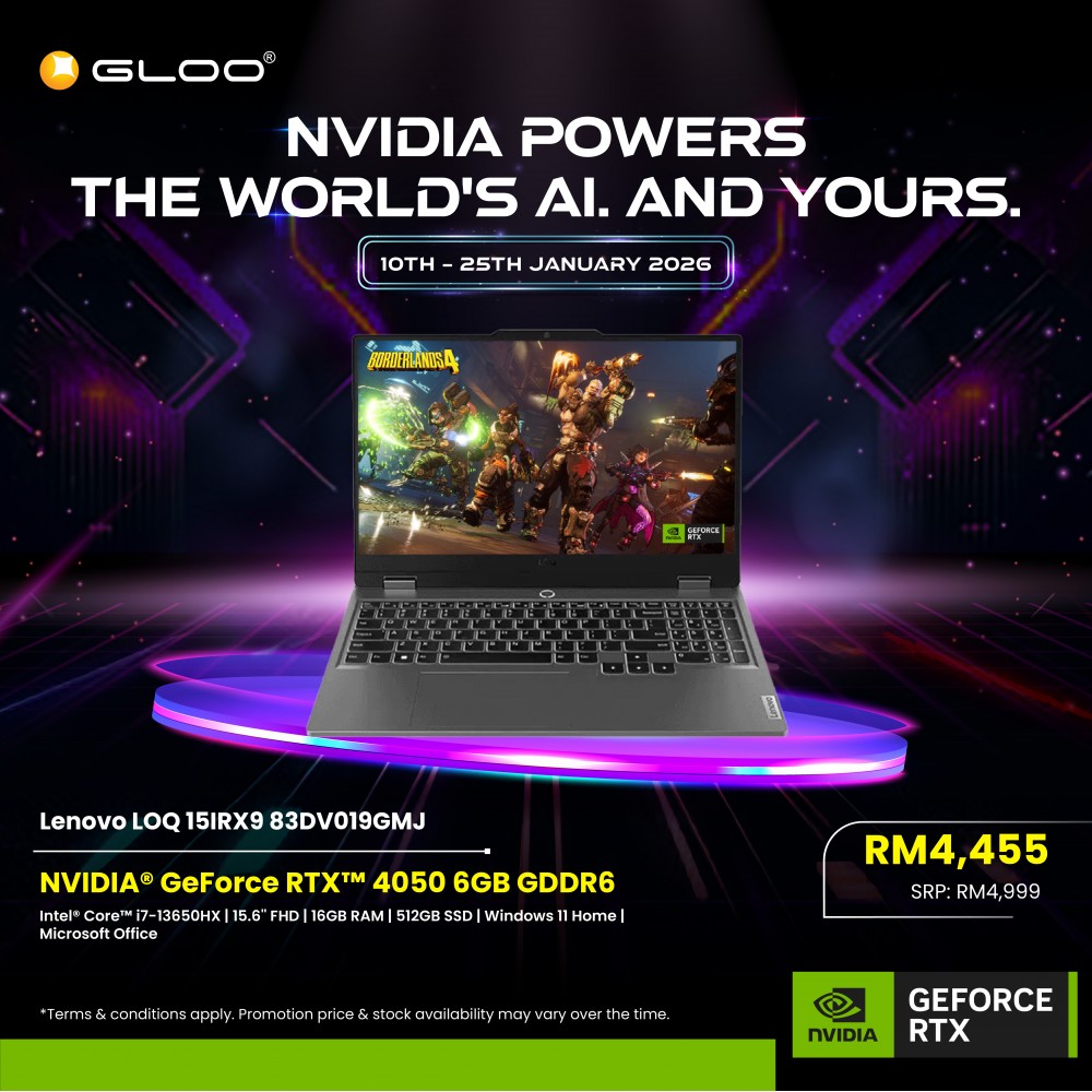 Lenovo LOQ 15IRX9 83DV019GMJ Gaming Laptop (NVIDIA® GeForce RTX™ 4050 | C i7-13650HX | 15.6" FHD | 16GB RAM | 512GB SSD | Windows 11 Home | Microsoft Office Home 2024)