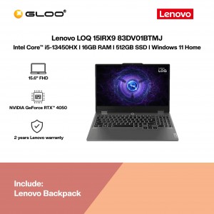 Lenovo LOQ 15IRX9 83DV01BTMJ Gaming Laptop (Intel Core™ i5-13450HX | 15.6" FHD | 16GB RAM | 512GB SSD | NVIDIA GeForce RTX™ 4050 | Windows 11 Home | Preinstalled with Microsoft Office Home)