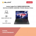 [Pre-order] Lenovo Legion Pro 5 16IRX9 83DF00CGMJ Gaming Laptop (Intel® Core™ i9 14900HX l 16”WQXGA l 32GB RAM l 1TB SSD l  NVIDIA® GeForce RTX™ 4070 8GB l Windows 11 Home)