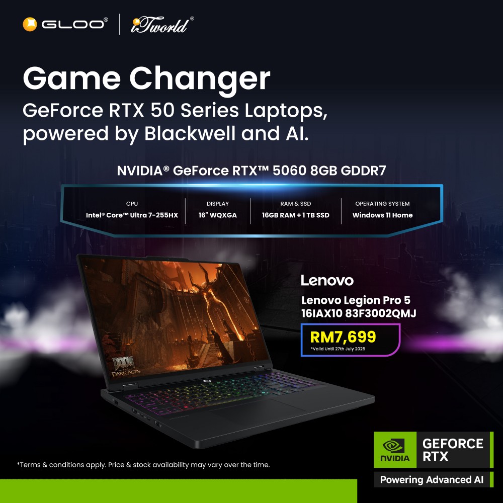 Lenovo Legion Pro 5 16IAX10 83F3002QMJ Gaming Laptop (Intel Core Ultra 7 Processor 255HX |16"WQXGA | 16GB RAM | 1TB SSD | NVIDIA RTX 5060 | Windows 11 Home)