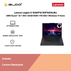 Lenovo Legion 5 15AKP10 83F1004LMJ Gaming Laptop (NVIDIA® GeForce RTX™ 5070 | AMD Ryzen™ AI 7 350 | 15.1" WQXGA OLED | 32GB RAM | 1TB SSD | Windows 11 Home)