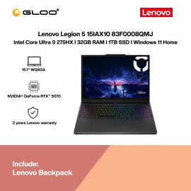 Lenovo Legion 5 15IAX10 83F0008QMJ Gaming Laptop (NVIDIA® GeForce RTX™ 5070 | Intel Core Ultra 9-275HX | 15.1" WQXGA | 32GB RAM | 1TB SSD | Windows 11 Home)