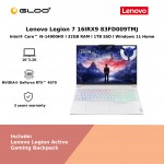 Lenovo Legion 7 16IRX9 83FD009TMJ (Intel Core i9-14900HX | 16"3.2K | 32G RAM | 1TB SSD | Nvidia GeForce RTX4070 | Windows 11 Home)