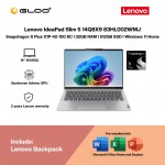 Lenovo IdeaPad Slim 5 14Q8X9 83HL002WMJ Laptop (Snapdragon X Plus X1P-42-100 8C | 14” WUXGA | 32GB RAM | 512GB SSD | Qualcomm Adreno GPU | Windows 11 Home | Office Home & Student) 