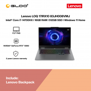 Lenovo LOQ 17IRX10 83JH008VMJ Gaming Laptop (NVIDIA® GeForce RTX™ 5060 | C i7-14700HX | 17.3” FHD | 16GB RAM | 512GB SSD| Windows 11 Home)