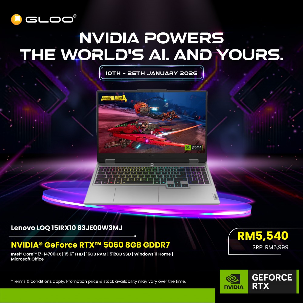 Lenovo LOQ 15IRX10 83JE00W3MJ Gaming Laptop (NVIDIA® GeForce RTX™ 5060 | Intel® Core™ i7-14700HX | 15.6” FHD | 16GB RAM | 512GB SSD | Windows 11 Home | Microsoft Office Home 2024)