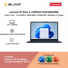 Lenovo IdeaPad Slim 3 15IRH10 83K100CNMJ Laptop (Intel® Core™ i5-13420H | 15.3" WUXGA | 16GB RAM | 512GB SSD | Integrated Intel® UHD Graphics | Windows 11 Home | Office Home & Student)