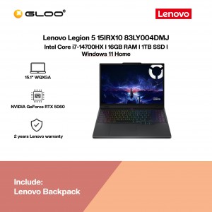 Lenovo Legion 5 15IRX10 83LY004DMJ Gaming Laptop (NVIDIA® GeForce RTX™ 5060 | C i7-14700HX | 15.1" WQXGA OLED | 16GB RAM | 1TB SSD | Windows 11 Home)
