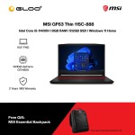 [Pre-order] MSI GF63 Thin 11SC-888 Gaming Laptop (i5-11400H,8GB,512GB SSD,GTX1650 MaxQ 4GB,15.6"FHD,W11H,Black) [ETA:3-5 working days]