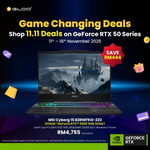 MSI Cyborg 15 B2RWFKG-223MY Gaming Laptop (NVIDIA® GeForce RTX™ 5060 | Intel® Core™ 5 210H | 15.6" FHD | 16GB RAM | 512GB SSD | Windows 11 Home)