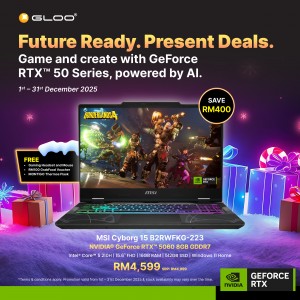 MSI Cyborg 15 B2RWFKG-223MY Gaming Laptop (NVIDIA® GeForce RTX™ 5060 | Intel® Core™ 5 210H | 15.6" FHD | 16GB RAM | 512GB SSD | Windows 11 Home)