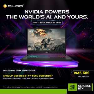 MSI Katana 15 HX B14WFK-289MY (NVIDIA® GeForce RTX™ 5060 | C i7-14650HX | 15.6" QHD | 16GB | 512GB SSD | Windows 11 Home)