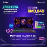 MSI Cyborg 15 A13VEK-887MY Gaming Laptop (Intel® Raptor Lake i7-13620H | 15.6"FHD | 16GB RAM | 512GB SSD | NVIDIA® GeForce® RTX4050 | Windows 11 Home)