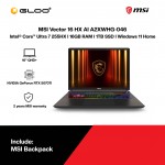 MSI Vector 16 HX AI A2XWHG-046MY Gaming Laptop (Intel Core Ultra 7 Processor 255HX |16"QHD+ | 16GB RAM | 1TB SSD | NVIDIA RTX 5070Ti | Windows 11 Home)