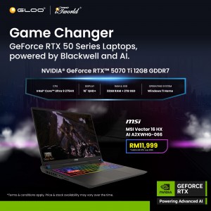 MSI Vector 16 HX AI A2XWHG-066MY (NVIDIA® GeForce RTX™ 5070 Ti | CU 9-275HX | 16” QHD+ | 32GB RAM | 2TB SSD | Windows 11 Home)