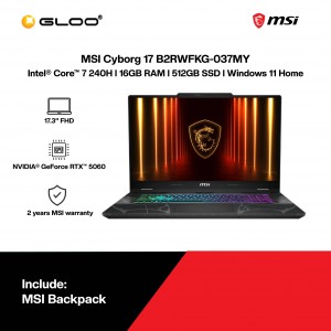 [Pre-order] MSI Cyborg 17 B2RWFKG-037MY Gaming Laptop (NVIDIA® GeForce RTX™ 5060 | Intel® Core™ 7 processor 240H | 17.3" FHD | 16GB RAM | 512GB SSD | Windows 11 Home) [ETA: 3-5 working days]