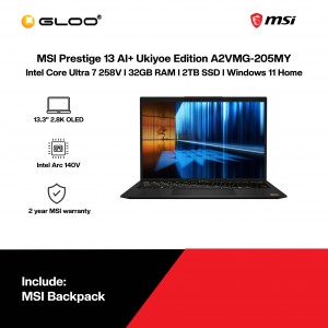 MSI Prestige 13 AI+ Ukiyoe Edition A2VMG-205MY Laptop (Intel Core Ultra 7 258V | 13.3" 2.8K OLED | 32GB RAM | 2TB SSD | Intel Arc 140V | Windows 11 Home | Microsoft Office Home 2024)