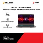 MSI Thin A15 AI B8VE-288MY Gaming Laptop (AMD Ryzen™ 7 8845HS | 15.6" FHD | 8GB RAM | 512GB SSD | NVIDIA® GeForce RTX™ 4050 6GB | Windows 11 Home)