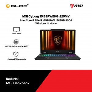 MSI Cyborg 15 B2RWEKG-225MY Gaming Laptop (NVIDIA® GeForce RTX™ 5050 | C 5-210H | 15.6" FHD | 16GB RAM | 512GB SSD | Windows 11 Home)