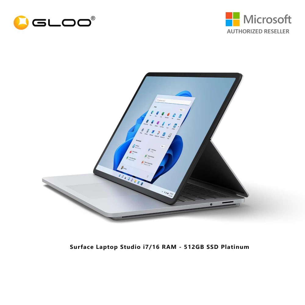 (Surface For Student 10% Off) Microsoft Surface Laptop Studio i7/16 RAM - 512GB SSD Platinum - A1Y-00017 + Free 3 Months Pixlr Premium Access - Worth RM100