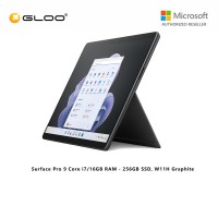 Microsoft Surface Pro 9 Core i7/16GB RAM - 256GB SSD, W11H Graphite - QIL-00030+ Shieldcare 1 Year Extended Warranty