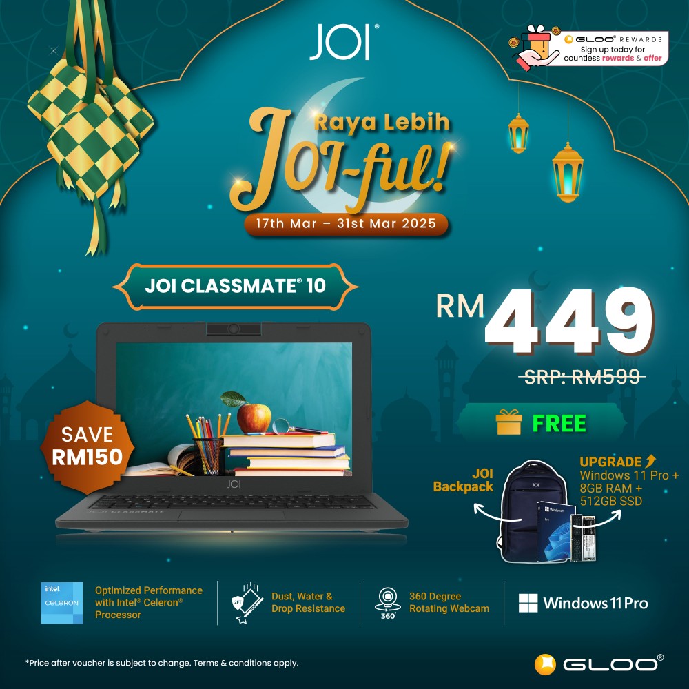 JOI Classmate 10 (Celeron N4020,4GB,128GB eMMC,Intel UHD Graphics 600,11.6”HD,W10 Pro,Grey)