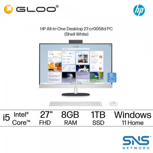 HP All-In-One Desktop 27-cr0058d PC (Intel® Core™ i5-1334U | 27"FHD | 8GB RAM | 1TB SSD | Intel® Iris® Xe Graphics | Windows 11 Home | Microsoft Office Home & Student 2024 + Microsoft 365 Basic)