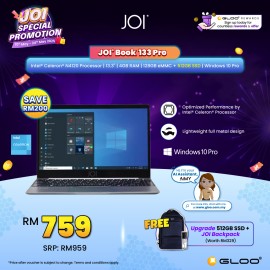 JOI Book 133 Pro Notebook (Celeron N4120,4GB,128GB eMMC,13.3''FHD,W10,GRY)