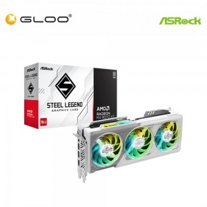 ASRock AMD Radeon RX 9070 XT Steel Legend 16GB GDDR6 Graphic Card – White (90-GA5DZZ-00UANF)