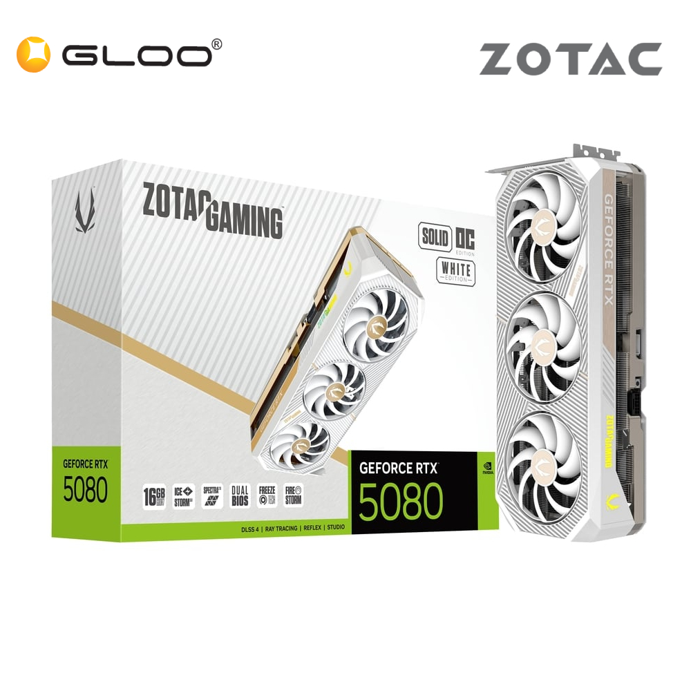 ZOTAC GAMING GeForce RTX 5080 Solid OC White Edition Graphics Card - ZT-B50800Q-10P
