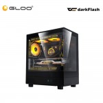 Darkflash DB330M Panoramic MATX PC Case - Black (DB330M-VOR-3F-BK)