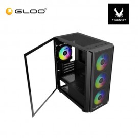 INVASION MGC-07 MATX GAMING CASE with 4 FAN – BLACK