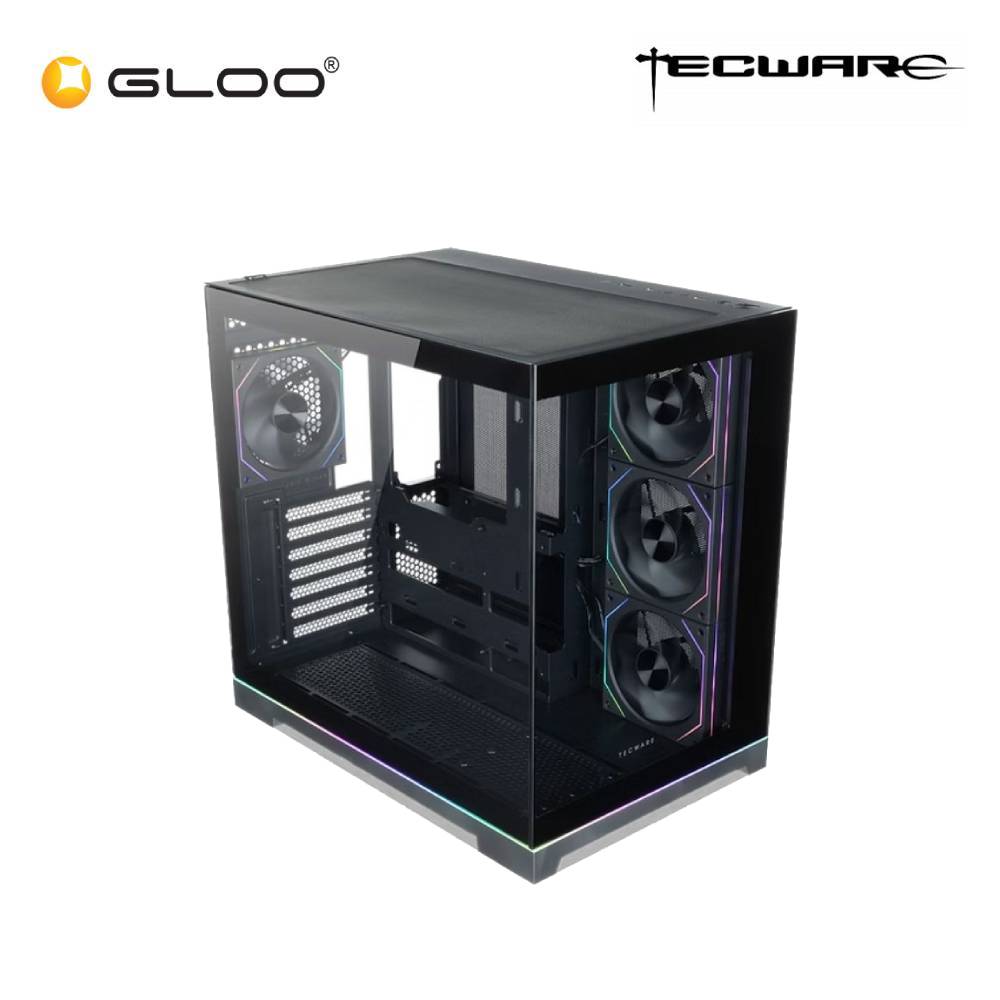 Tecware VXN GLOW M TG Matx Case w/ 3 x ARGB Fans (Black) (TWCA-VXNGLOWM-BKAR)