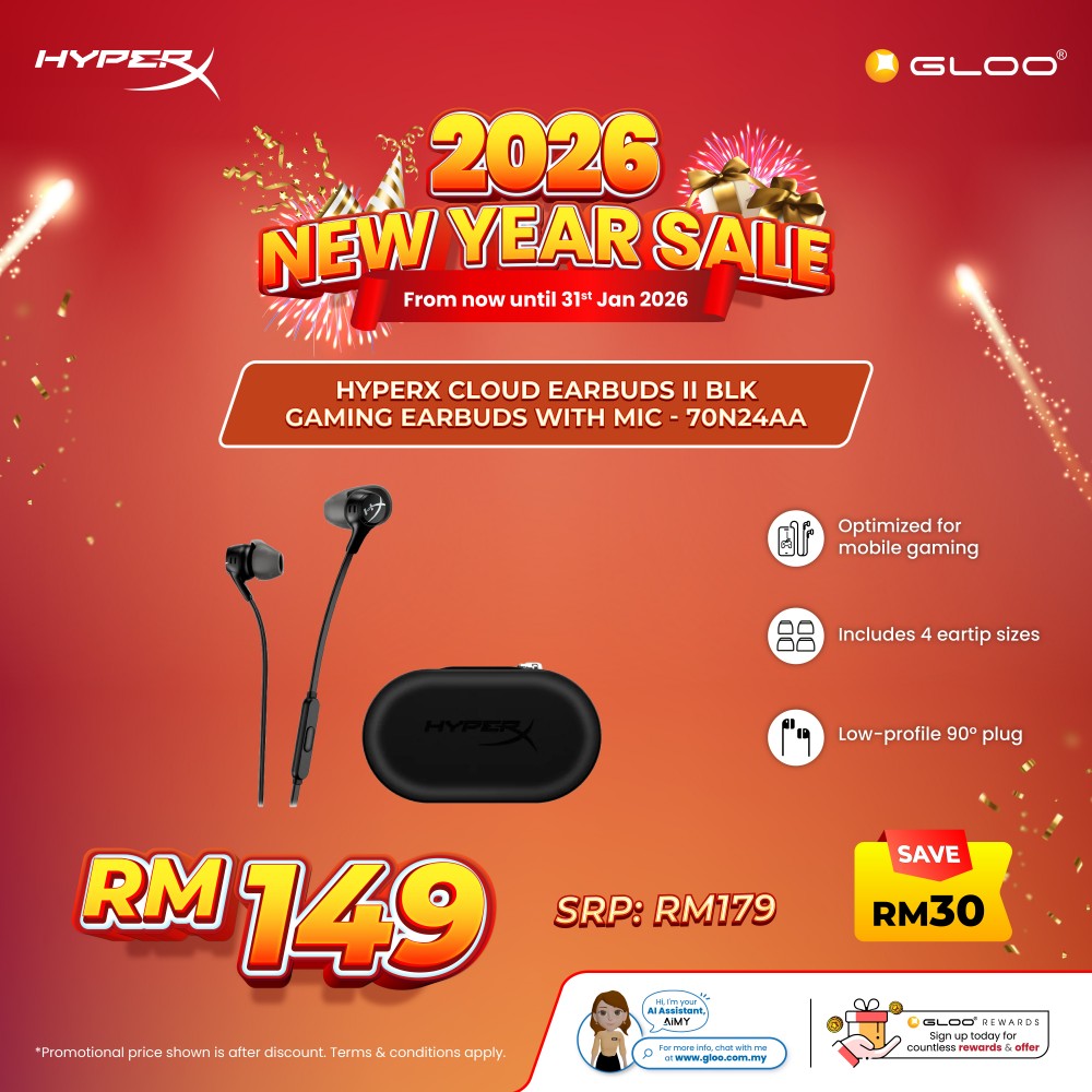 HyperX Cloud Earbuds II BLK Gaming Earbuds with Mic-70N24AA