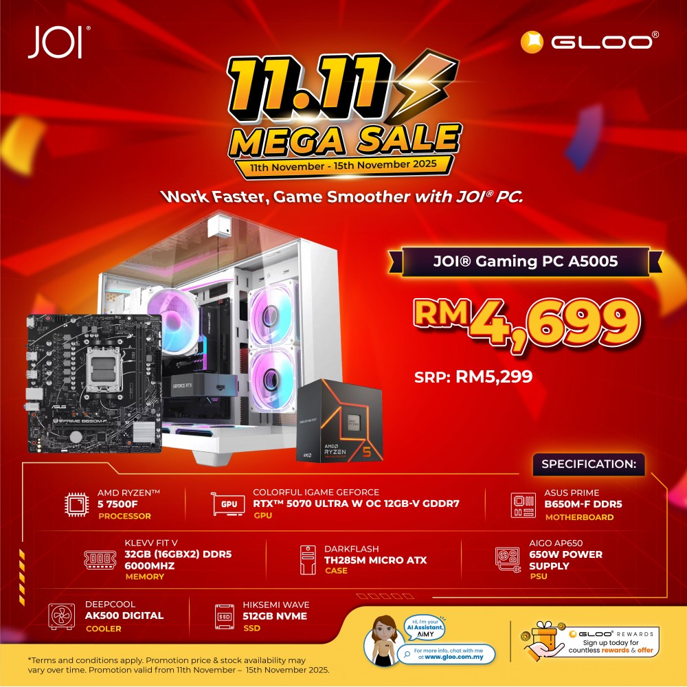 JOI Gaming PC A5005 (AMD Ryzen 5 7500F/32GB RAM/512GB SSD/RTX 5070/W11P)