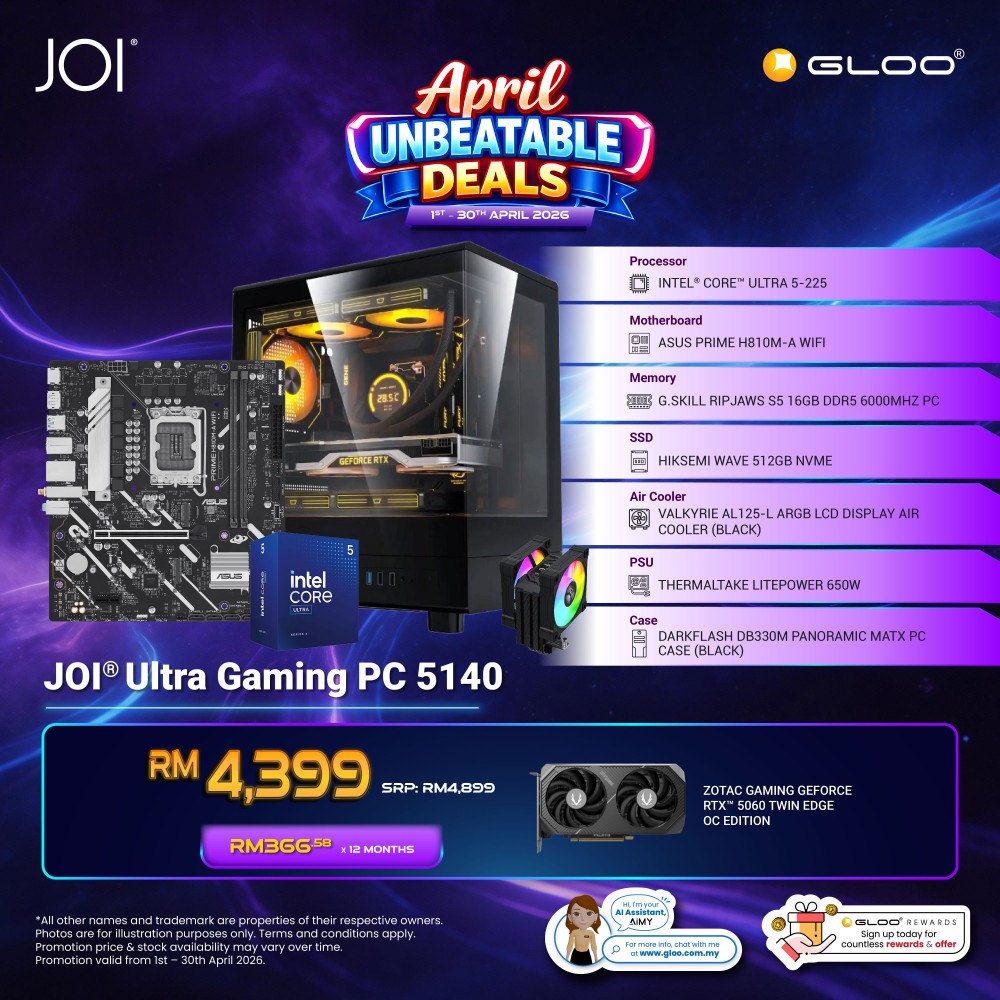 JOI Ultra Gaming PC 5140 (INTEL CORE ULTRA 5-225/16GB RAM/512GB SSD/RTX 5060/DOS)