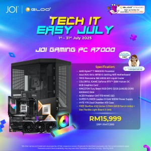 JOI GAMING PC A7000 (AMD Ryzen 7 9800X3D/32GB RAM/1TB SSD/DOS)