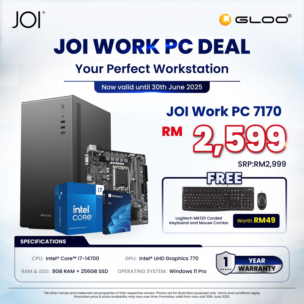 JOI Work PC 7170 (Intel® Core™ i7-14700/8GB RAM/256GB SSD/W11P)