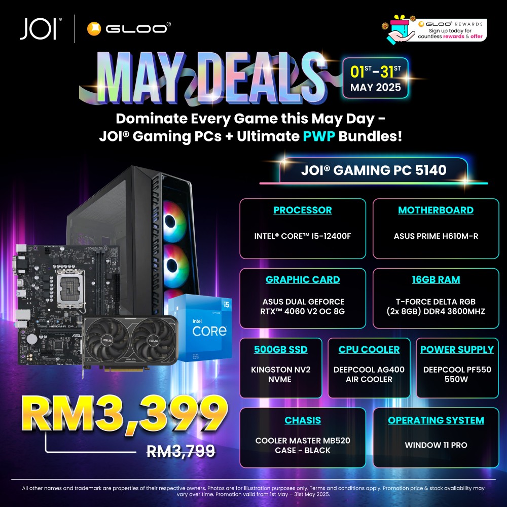 JOI Gaming PC 5140 (Intel® Core™ I5-12400F-16GB RAM-500GB SSD-RTX4060-W11P)