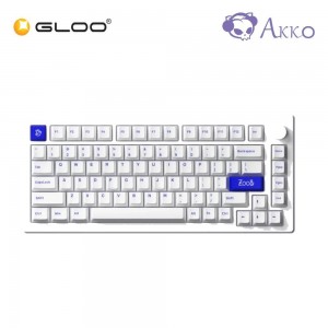 Akko MOD007 PC Blue on White Fully Assembled Hot-Swap Keyboard - Akko Piano Switch (6925758622721)