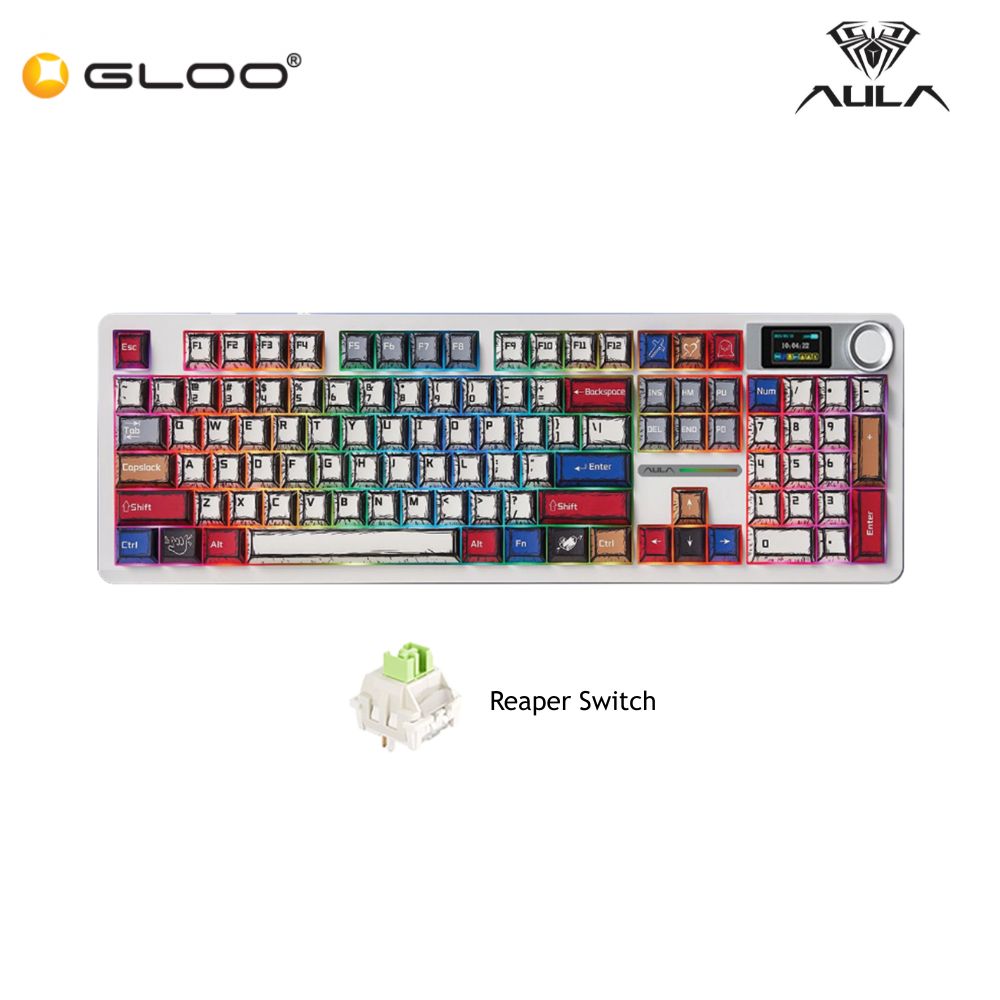 AULA F108 PRO Multi Mode Mechanical Keyboard with Reaper Switch (F108PRO-Comic)