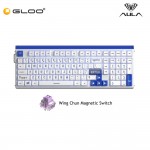 AULA HERO99 White Blue Magnetic Keyboard with Wing Chun Magnetic Switch