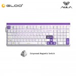 AULA HERO99 White Purple Magnetic Keyboard with Graywood Magnetic Switch