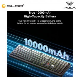 AULA F108 PRO V2 Gray Multi Mode Mechanical Keyboard with Seascape Switch