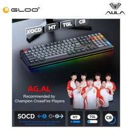 AULA F108 PRO V2 Gray Multi Mode Mechanical Keyboard with Seascape Switch