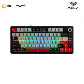 AULA F75MAX Multi Mode Mechanical Keyboard with Reaper Switch(F75MAX-Black+Grey+Red)